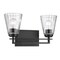 Z-Lite Lyna Vanity, 2-Light, 16 In.W x 6.5 In.L x 9 In.H, Matte Black/Clear 823-2V-MB - alternate 2